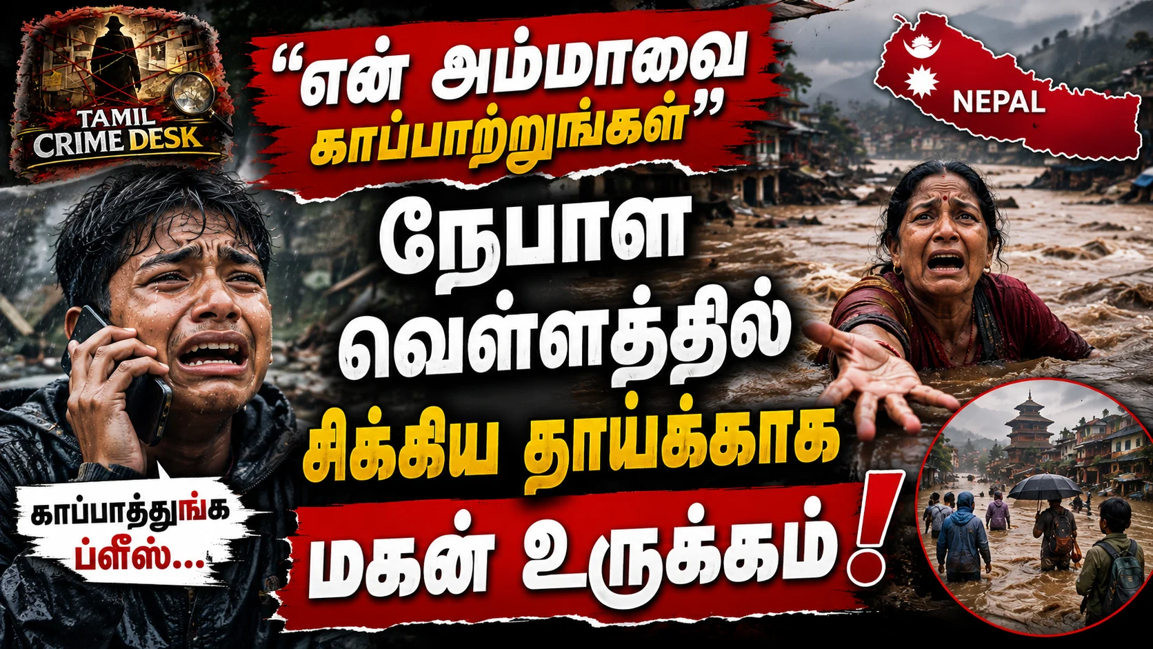 நேபாள வெள்ள பெருக்கிய சிக்கிய தாய் - பாதுகாப்பாக மீட்டு தரக்கோரி மகன் கண்ணீர் மல்க கோரிக்கை