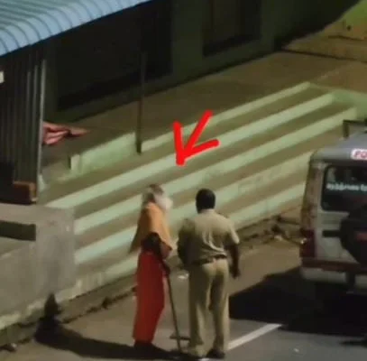 சாமியாரின் கன்னத்தில் அறைந்த எஸ்.எஸ்.ஐ : வீடியோ வைரல்