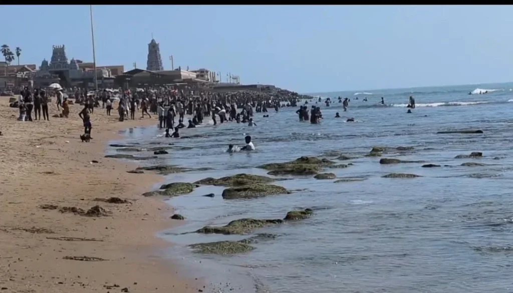 திருச்செந்தூர் : 50 அடிக்கு உள்வாங்கிய கடல் - சேதமடைந்த சிலைகளை அப்புறப்படுத்த கோரிக்கை