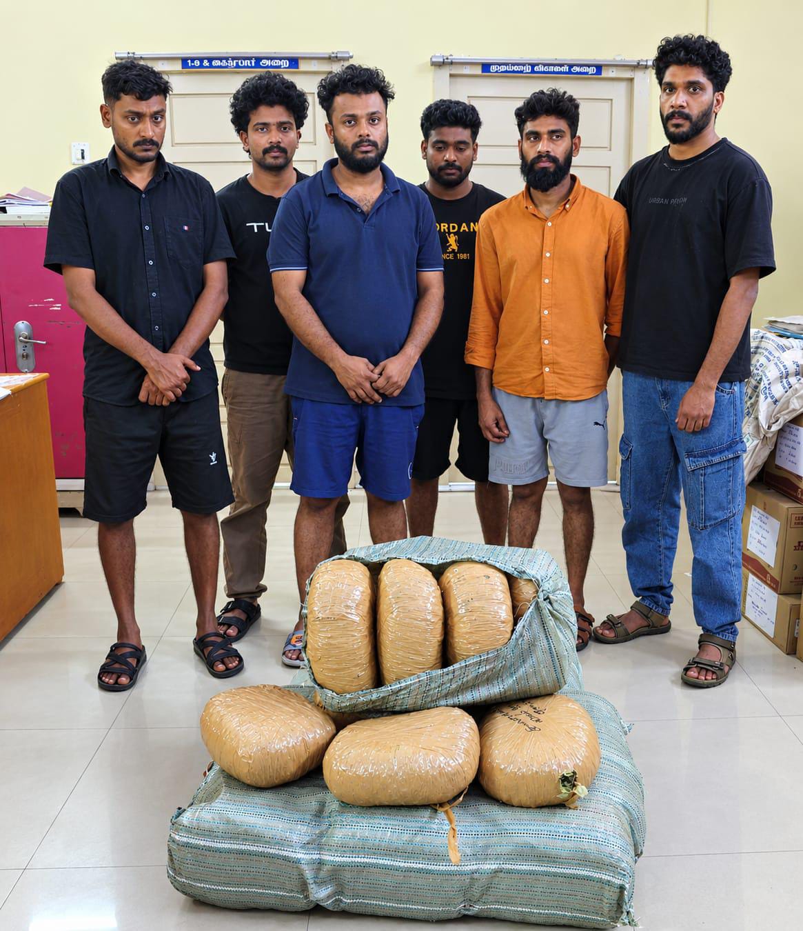 கஞ்சா கடத்திய 6 பேர் கைது :68 கிலோ கஞ்சா, 3 சொகுசு கார்கள் பறிமுதல்