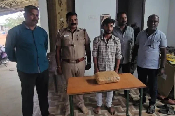 கஞ்சா விற்ற வடமாநில தொழிலாளி கைது : 2 கிலோ கஞ்சா பறிமுதல்