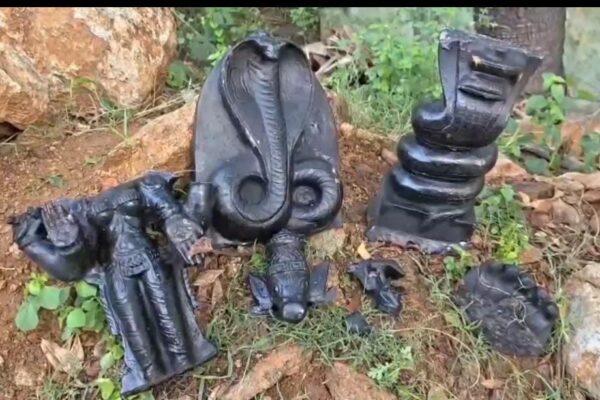 ஆம்பூர் அருகே சாமி சிலைகளை சேதப்படுத்திய நபர் : போலீசார் விசாரணை