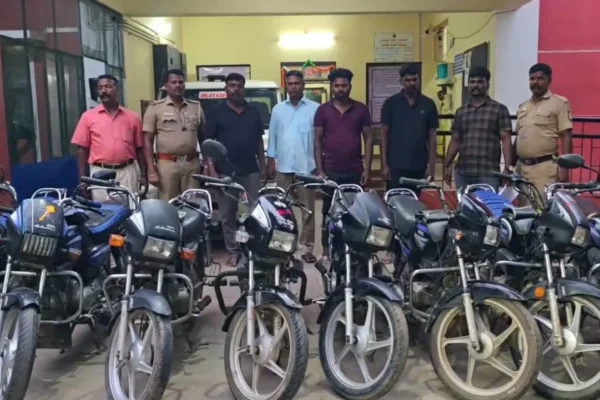 தொடர் இருசக்கர வாகனத் திருட்டு – இருவர் கைது, 11 இருசக்கர வாகனங்கள் பறிமுதல்