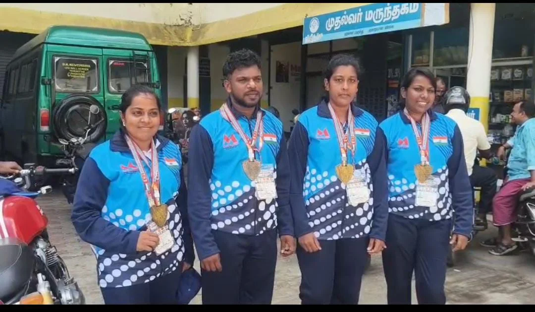 தெற்காசியாஹாக்கியில் தங்கம் : தமிழக வீரர்களுக்கு பொதுமக்கள் உற்சாக வரவேற்பு