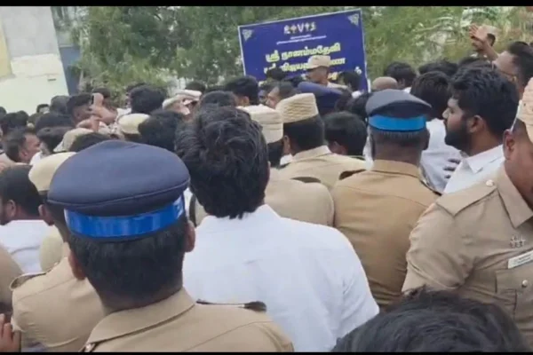 குட்டை தூர்வாரும் பணிக்கு எதிர்ப்பு – தவெக எம்.எல்.ஏ. மீது கல்வீச்சு ,போலீசார் லேசான தடியடி